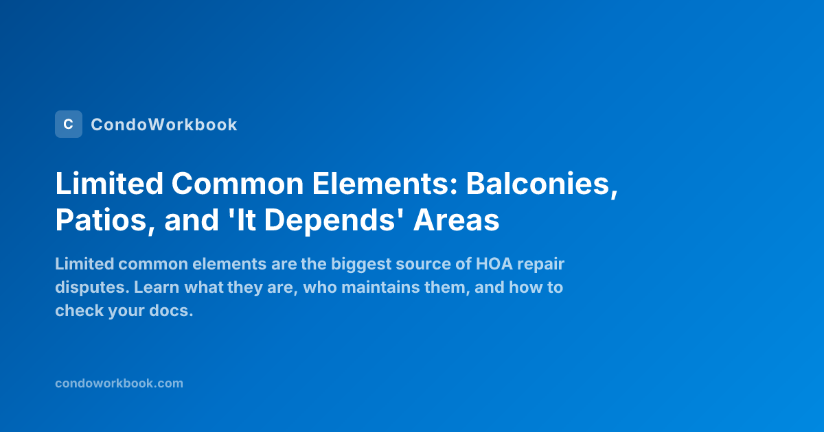 Limited Common Elements: Balconies, Patios, and 'It Depends' Areas ...