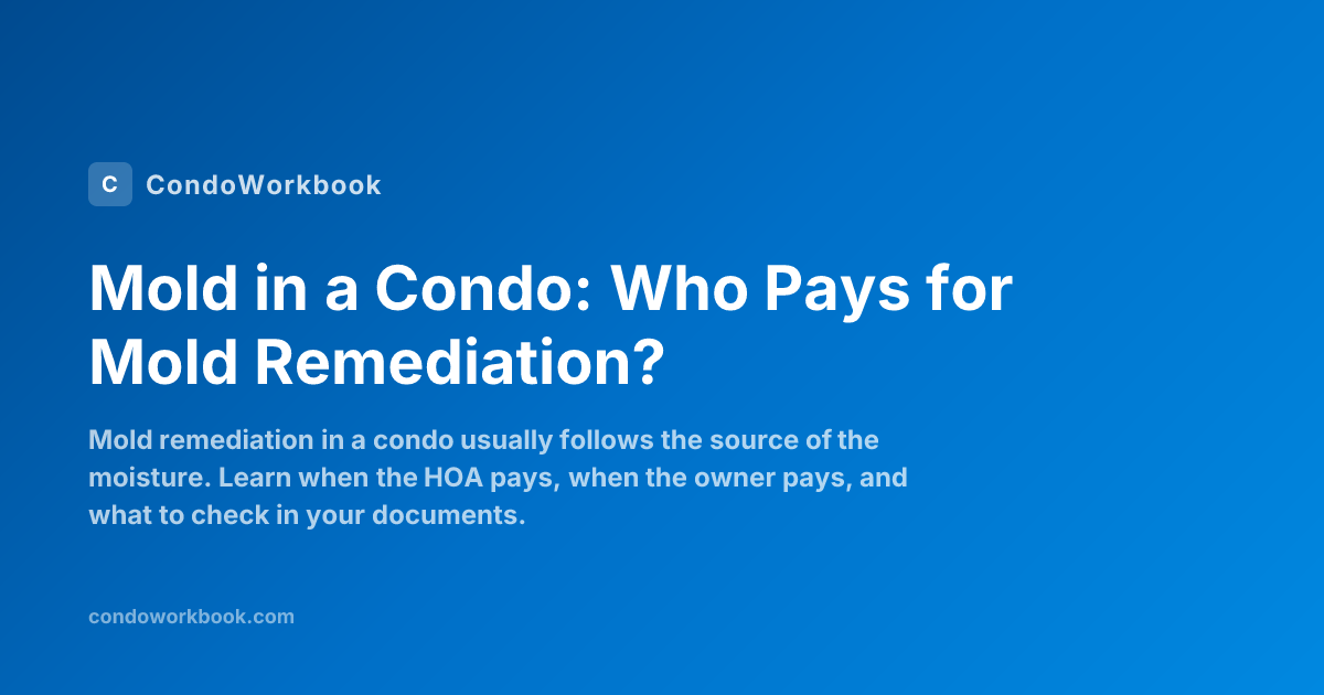 Accountability Matrix Example Mold in a Condo: Who Pays for Mold Remediation? | CondoWorkbook
