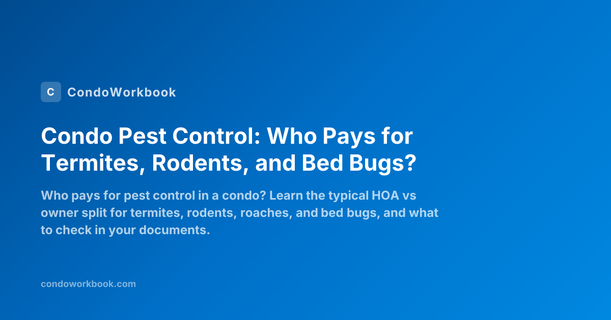 Accountability Matrix Example Condo Pest Control: Who Pays for Termites, Rodents, and Bed Bugs ...
